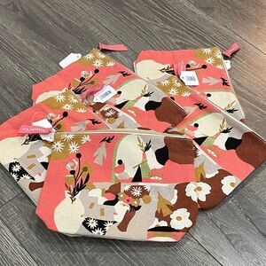 5/$25 Clarins Colorful Floral Cosmetic Bags